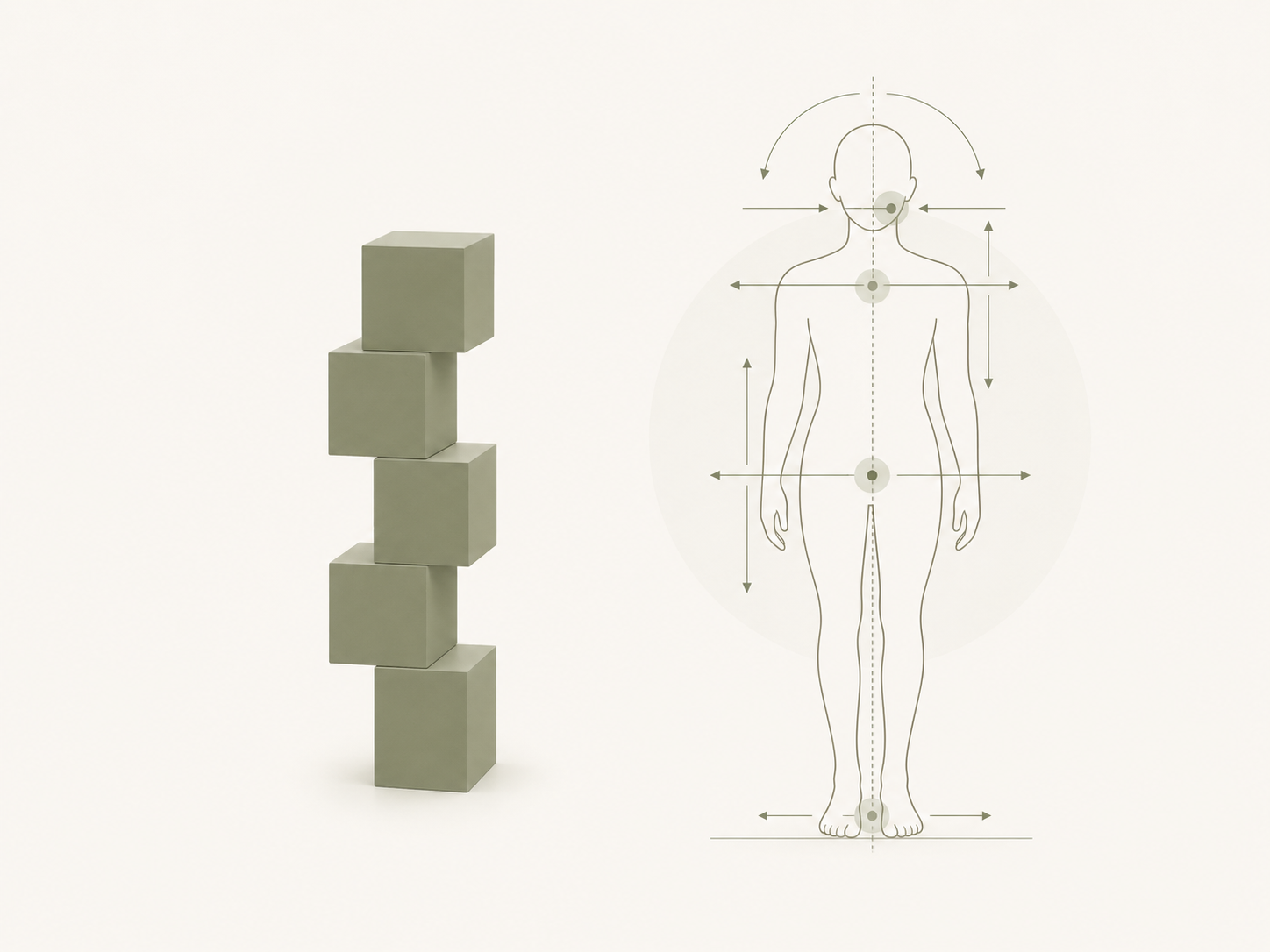 Form follows function – Bausteine und Körperstatik-Grafik